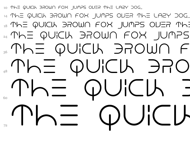 Neon Club Music font waterfall
